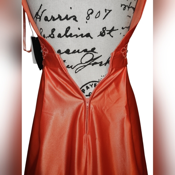 City Vibe Crochet Side Inset Satin Ball Gown - Picture 14 of 16